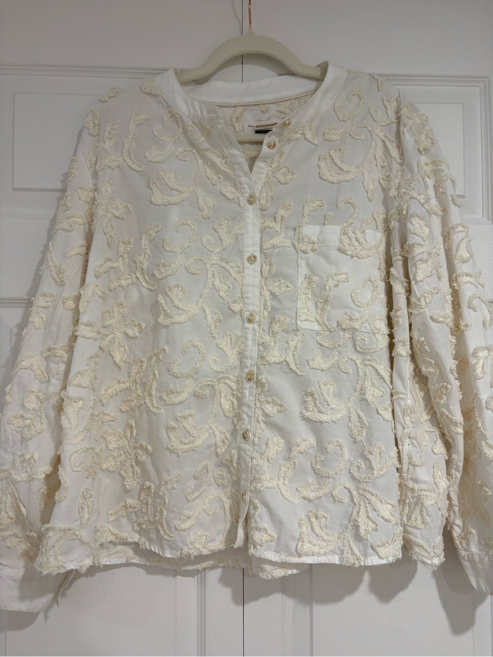 HTF Anthropologie Pilcro The Whitney Embroidered Trapeze Blouse size L